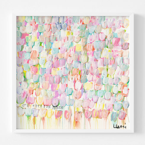 That's how much I love you art print wall art framed artwork square white frame - Original artwork by Kerri Rosenthal