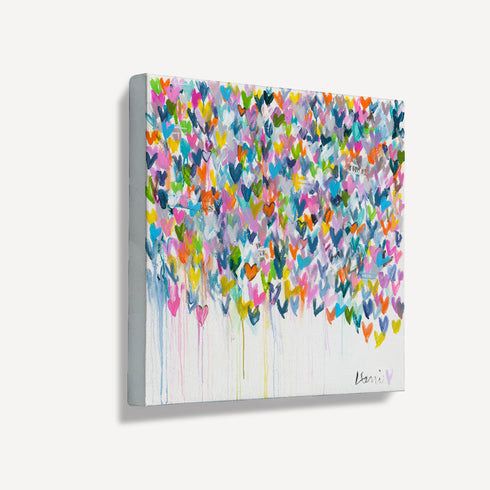 The Happy Yes colorful wall art print - Unique artwork for living room wall decor by Kerri Rosenthal