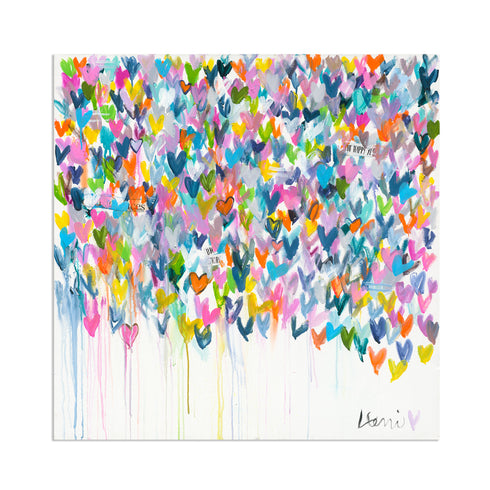 The Happy Yes colorful wall art print - Unique artwork for living room wall decor by Kerri Rosenthal