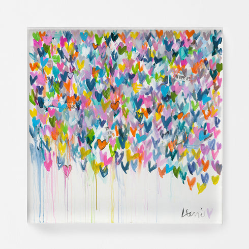 The Happy Yes colorful wall art print - Unique artwork for living room wall decor by Kerri Rosenthal