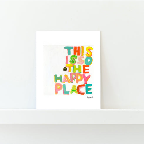 This Is So My Happy Face Mini Colorful Art Print - Modern decor wall art sets by Kerri Rosenthal