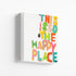 This Is So My Happy Face Mini Word Art Stretched Canvas Artwork - Modern original wall artwork for living room or any room in your home by Kerri Rosenthal