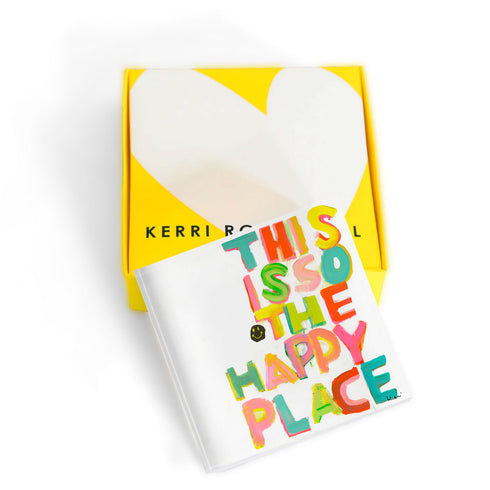 This Is So My Happy Face Block of Love by Kerri Rosenthal. A cute, unique gift and home decor art piece for a coffee table or bookshelf.