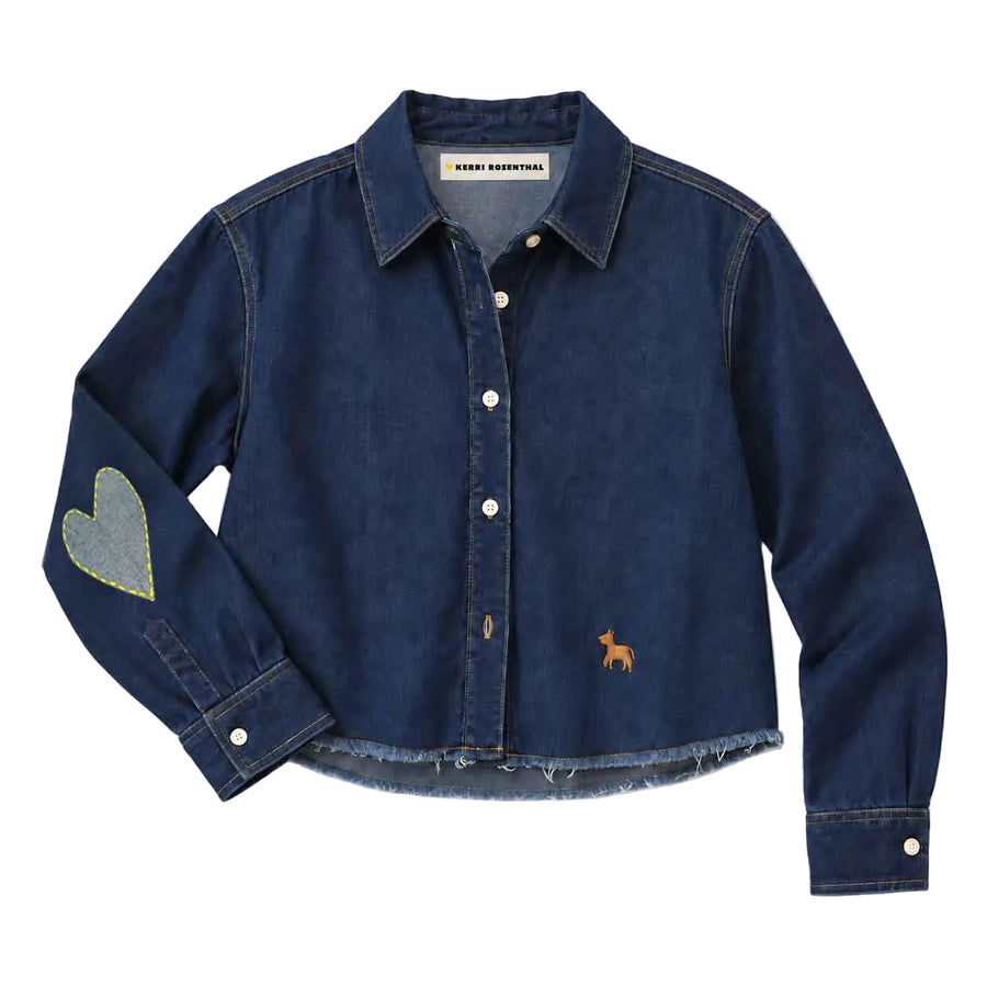 Love Reigns Shirt with contrast stitching and "Love Reigns" embroidery at the front, flat shot