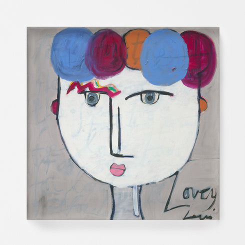 Tiki Lovey Art Print abstract wall artwork by Kerri Rosenthal - fine wall art in a wood frame, perfect for modern home decor.