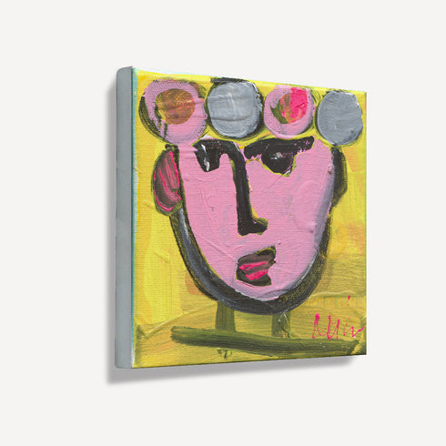 Tiki Miniki multicolor abstract stretched canvas wall art print for the living room, bedroom, or any space by Kerri Rosenthal