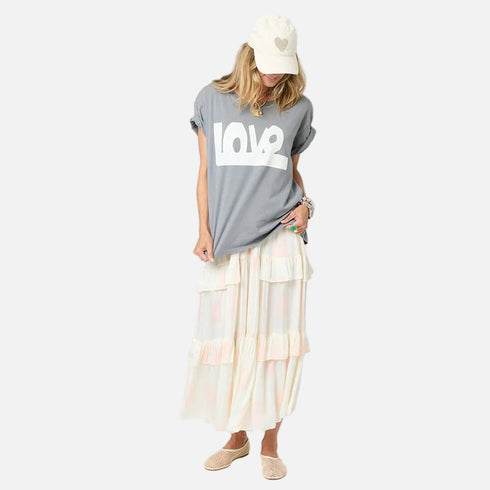Tommy cotton grey designer graphic t shirts womens with cotton maxi skirt - Shop cute tees by Kerri Rosenthal.