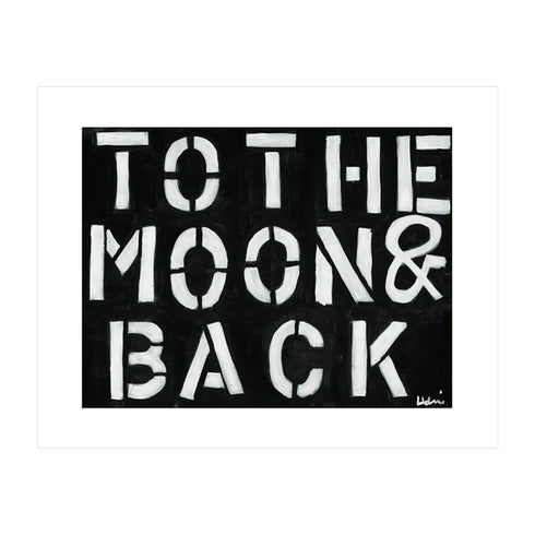 To The Moon & Back Mini Black White Art Print - Modern decor wall art sets by Kerri Rosenthal