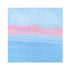 Kerri Rosenthal abstract seascape painting with soft blue sky, pink horizon line, and layered blue ocean waves, dreamy pastel coastal landscape