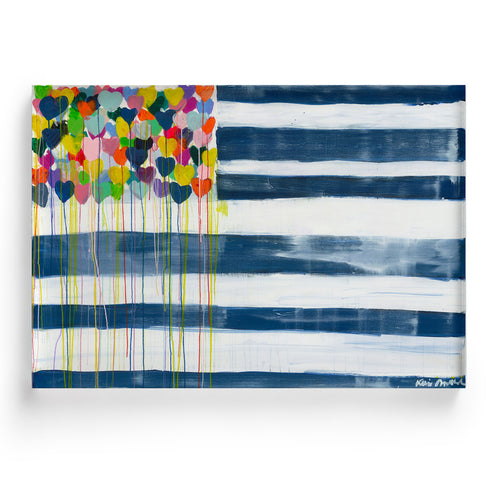 United States of love flag art print plexi original modern contemporary wall art by Kerri Rosenthal