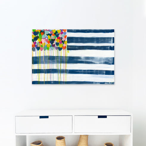 us of love flag canvas wall art unique usa artwork by Kerri Rosenthal