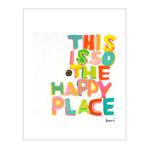 This Is So My Happy Face Mini Colorful Art Print - Modern decor wall art sets by Kerri Rosenthal