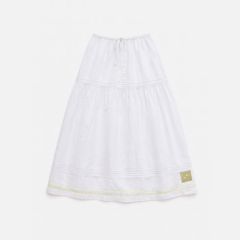 Vacance pintuck white maxi skirt in 100% cotton - Shop women's cute maxi skirts by Kerri Rosenthal