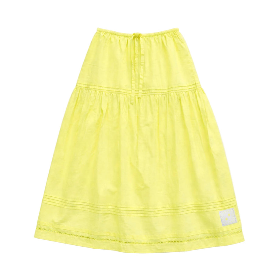Vacance pintuck long lime green skirt in 100% cotton - Shop women's cute maxi skirts by Kerri Rosenthal