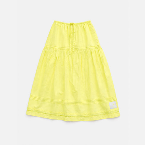 Vacance pintuck long lime green skirt in 100% cotton - Shop women's cute maxi skirts by Kerri Rosenthal