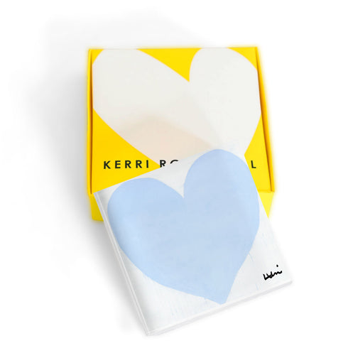 Walking on Clouds Blue Block of Love Acrylic Mini Art by Kerri Rosenthal's artwork mounted on 3/4" plexiglass acrylic block - Unique artwork for living room decor