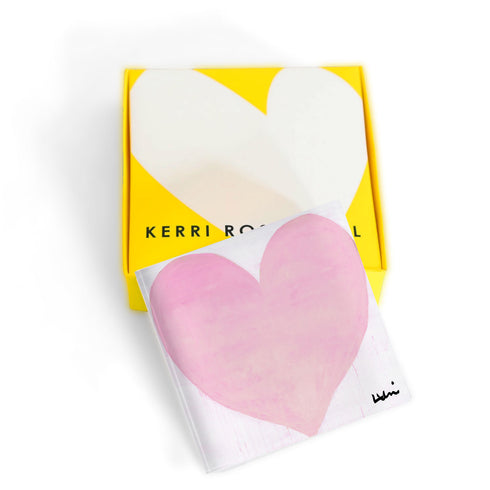 Walking on Clouds Pink Block of Love Acrylic Mini Art by Kerri Rosenthal's artwork mounted on 3/4" plexiglass acrylic block - Unique artwork for living room decor