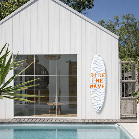 Ride the happy wave surfboard wall art - Shop modern surfboards by Kerri Rosenthal.