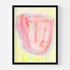 La yellow red wall hung pink tulip art - Shop abstract artwork decor for any space by Kerri Rosenthal.