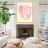 La yellow red wall hung tulip wall art - Shop abstract artwork decor for the living room by Kerri Rosenthal.