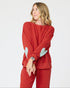 Weekend Barb red sweatpant in 100% cotton terry with wide leg - Shop women's cute sweatpants by Kerri Rosenthal