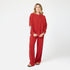 Weekend Barb red sweatpant in 100% cotton terry with wide leg - Shop women's cute sweatpants by Kerri Rosenthal