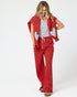 Weekend Barb red sweatpant in 100% cotton terry with wide leg - Shop women's cute sweatpants by Kerri Rosenthal
