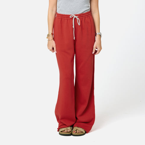 Weekend Barb red sweatpant in 100% cotton terry with wide leg - Shop women's cute sweatpants by Kerri Rosenthal