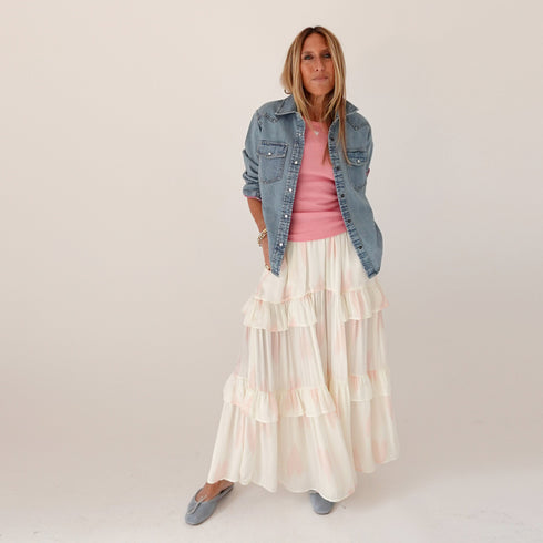 Western pia ladies denim button up shirt - Shop cute denim shirts by Kerri Rosenthal.