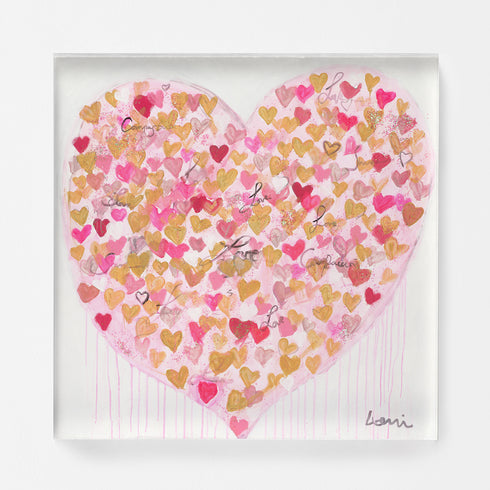 Where Love Shines art print on stretched canvas colorful wall art print - Unique artwork for living room wall decor by Kerri Rosenthal