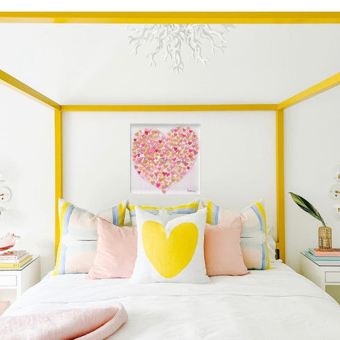 Where Love Shines art print on stretched canvas colorful wall art print - Unique artwork for living room or bedroom wall decor by Kerri Rosenthal