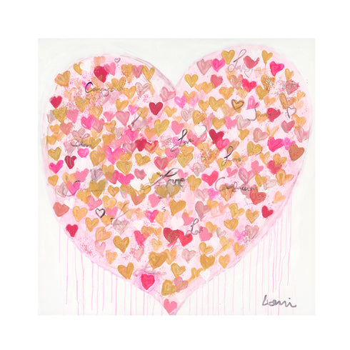 Where Love Shines art print on stretched canvas colorful wall art print - Unique artwork for living room wall decor by Kerri Rosenthal