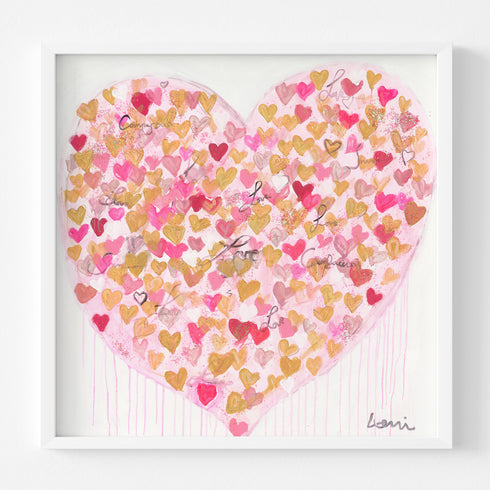 Where Love Shines art print on stretched canvas colorful wall art print - Unique artwork for living room wall decor by Kerri Rosenthal