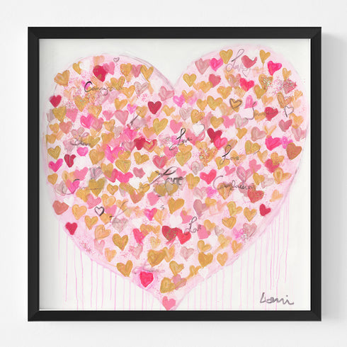 Where Love Shines art print on stretched canvas colorful wall art print - Unique artwork for living room wall decor by Kerri Rosenthal