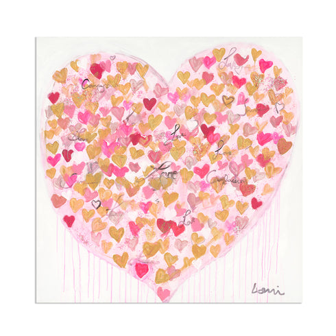 Where Love Shines art print on stretched canvas colorful wall art print - Unique artwork for living room wall decor by Kerri Rosenthal