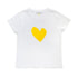 White Suke Imperfect Yellow Heart Graphic 100% Cotton Tee - Cute women's t-shirts by Kerri Rosenthal