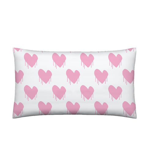 White ground with pink Sweethearts bubblegum cute decorative throw pillows by Kerri Rosenthal