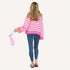SoulCycle x KR Soul Brigade pink stripe long sleeves sweater pullover in 100% cotton by Kerri Rosenthal