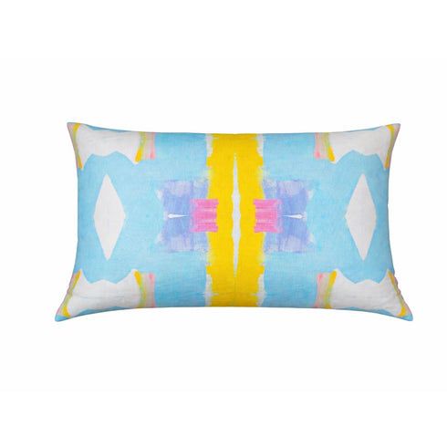 Wonderblock blue multicolor rectangular lumbar cute decorative throw pillow by Kerri Rosenthal