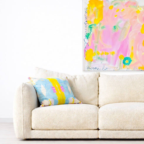 Wonderblock multicolored square throw pillow by Kerri Rosenthal - decorative throw pillows for couch