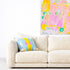 Wonderblock multicolored square throw pillow by Kerri Rosenthal - decorative throw pillows for couch