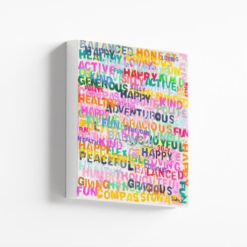 Word Of The Day colorful word art print by Kerri Rosenthal - Unique Artwork for living room wall decor