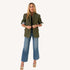 Workday love on repeat green cotton blazer with heart elbow patches and embroidered graphic - Flattering women's blazers by Kerri Rosenthal