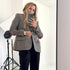 Workday Taupe Blazer Some Sunny Sunday Colorblocked Heart Patches And Back Detail- Cute designer blazers by Kerri Rosenthal
