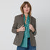 Workday Taupe Blazer Some Sunny Sunday Colorblocked Heart Patches And Back Detail- Cute designer blazers by Kerri Rosenthal