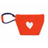 Kerri Rosenthal Imperfect Heart Wristlet in Aperol orange cotton canvas.