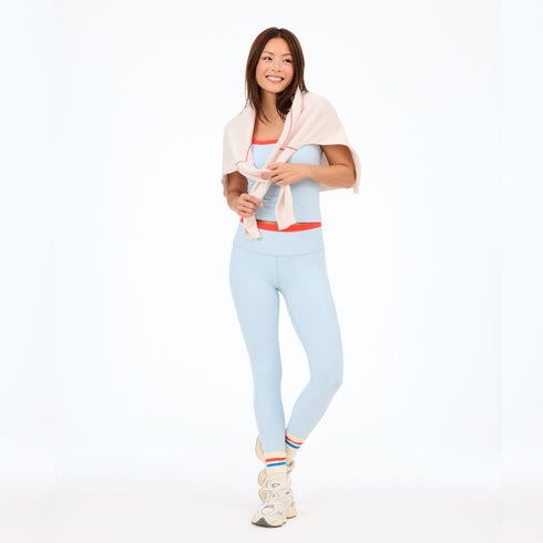 Sky blue carbon38 x KR contrast waistband legging in melt - Cute designer women's legging pants by Kerri Rosenthal