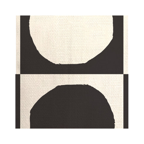 Yin + Yang black and white pink oyster linen fabric - Kerri Rosenthal