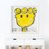 Yellow tiki happy art print abstract wall artwork - Perfect and cute wall artwork for modern living room decor by Kerri Rosenthal