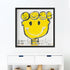 Yellow tiki happy art print abstract wall artwork - Perfect and cute wall artwork for modern living room decor by Kerri Rosenthal